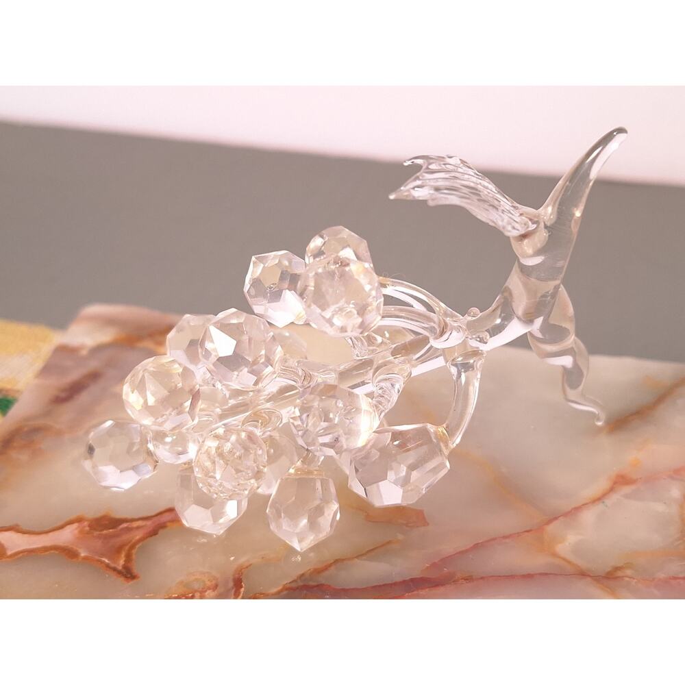 Vintage Venetian Murano Style Crystal Grape Cluster Glass Hanger Sculpture- LOOK